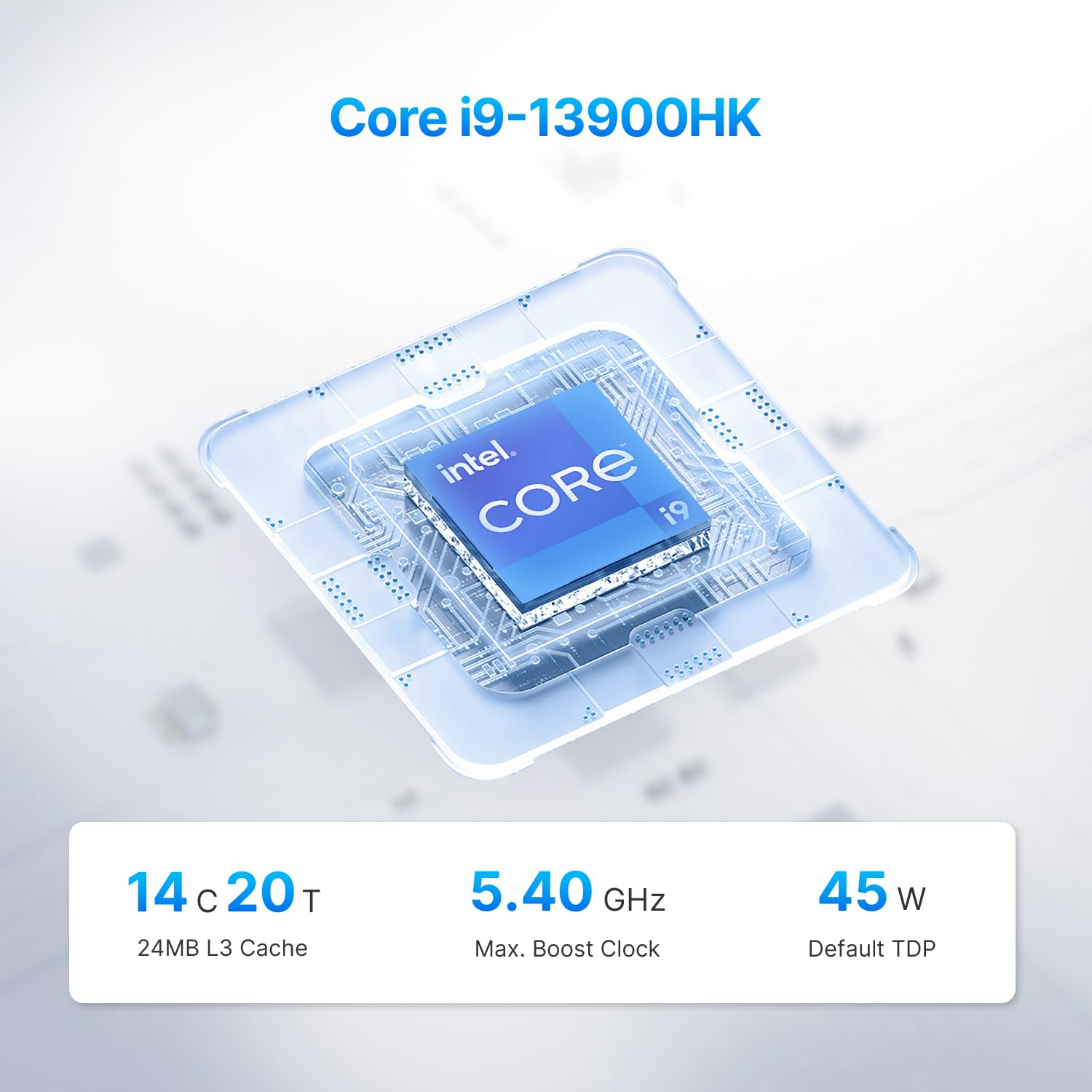 MAGICNUC AG3 Mini PC Casa e Gaming, Core i9-13900HK (fino a 5.4GHz), 32GB RAM DDR5, SSD PCIe da 1TB, Thunderbolt 4, Doppia LAN RJ45, WiFi 6, BT 5.2, Visualizzazione Quadrupla, Mini Computer Desktop