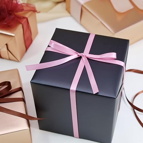 Miniatura 7 de LaRibbons Papel de regalo negro, rollo de papel de regalo de metal mate de color sólido, 17 pulgadas x 40 pies (56.6 pies cuadrados total) papel de