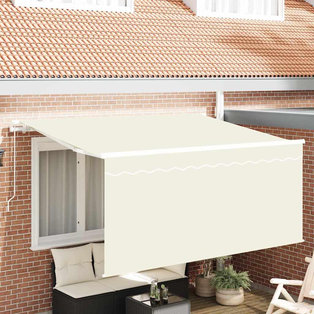 Marquise crème pare-soleil pour prolonger vos déjeuners sur la terrasse