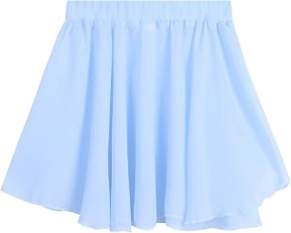 Kids Girls Ballet Dance Chiffon Wrap Skirt Figure Ice Skating Skirts Athletic Gymnastics Mini Skirts