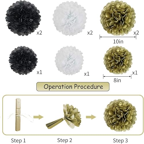 Miniatura 4 de zilue Decoraciones de fiesta de oro rosa, faroles de papel de oro rosa y pompones para fiesta de cumpleaños, despedida de soltera, decoración de