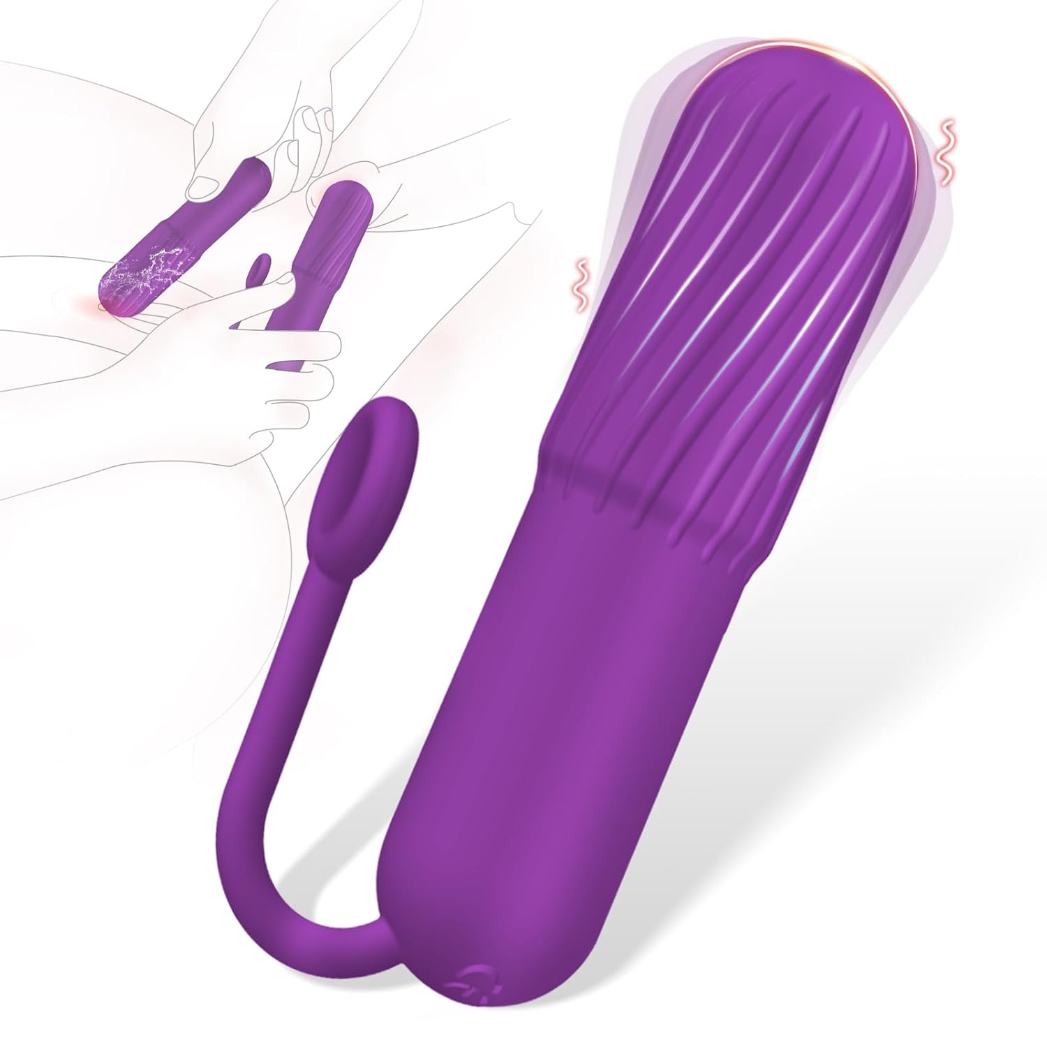 G Spot Bullet Vibrator Women Sex Toys Powerful Mini Vibrators with Drawstring Design Spiral Textured Tip Discreet Waterproof