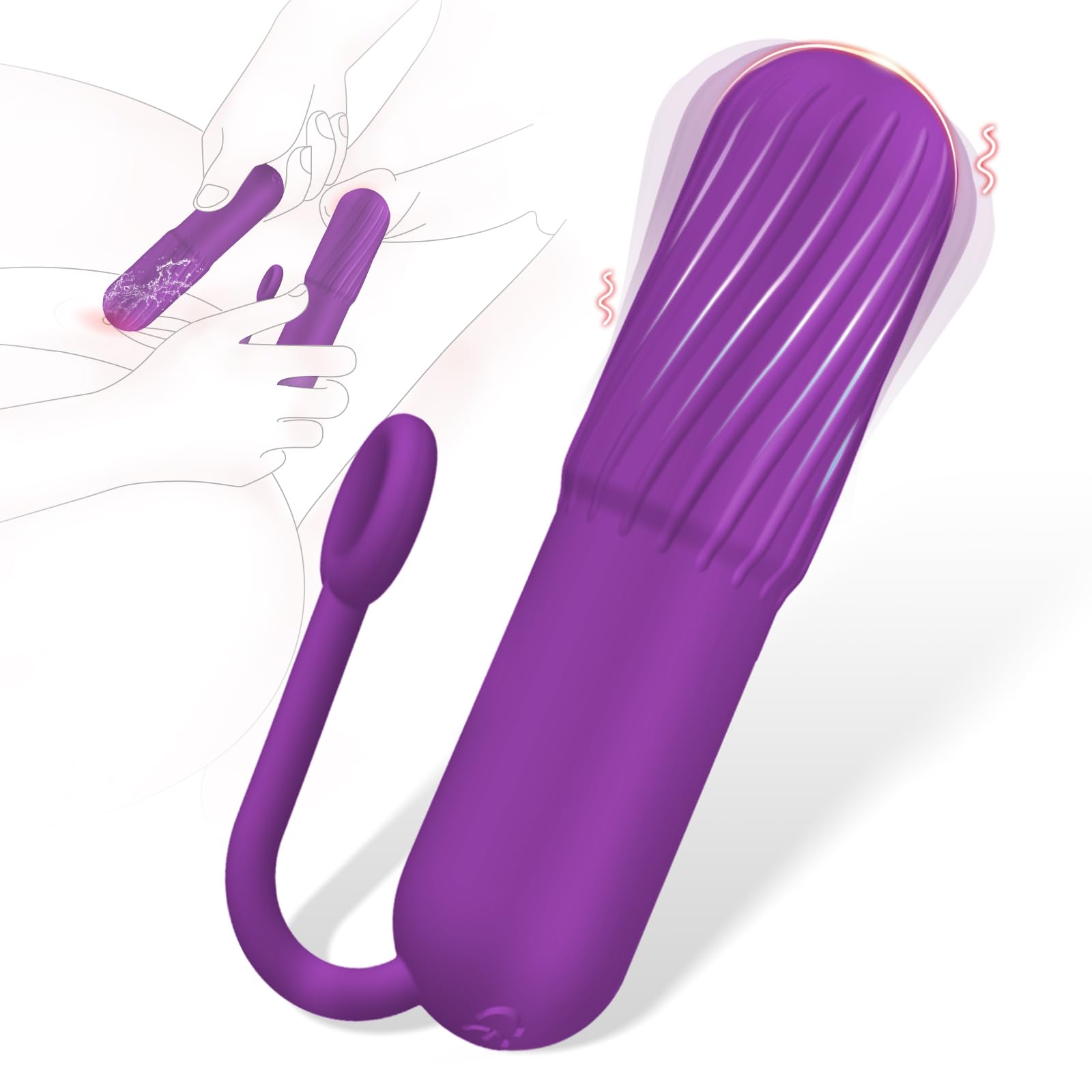 G Spot Bullet Vibrator Women Sex Toys Powerful Mini Vibrators with Drawstring Design Spiral Textured Tip Discreet Waterproof