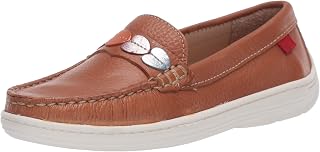 Kids' Leather Made in Brazil Heart Detail Penny Driver Loafer