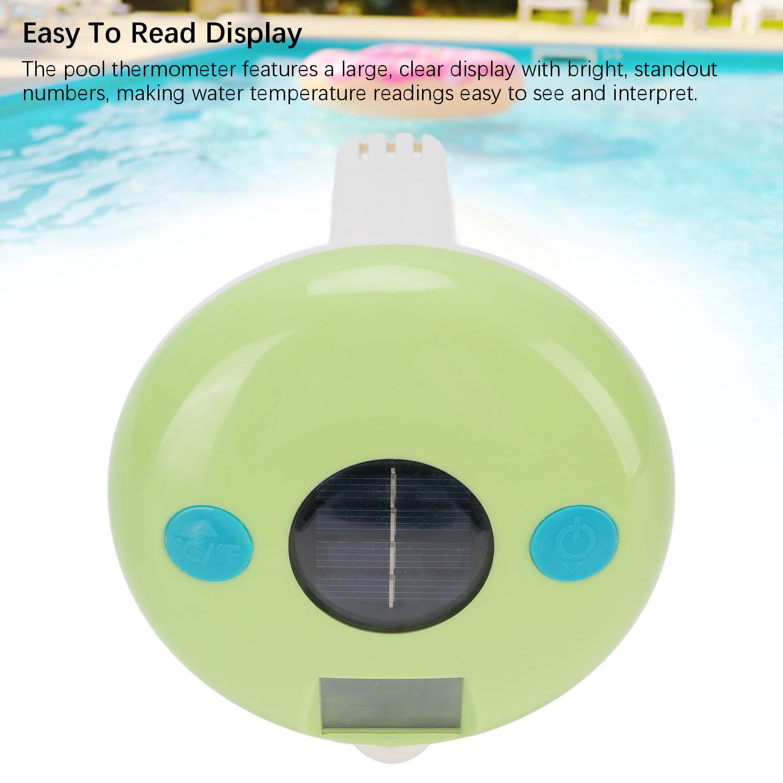 Pyhodi Termometro da 2 su 1 Piscina Solare, Tester di qualità dell'Acqua di salinità Digitale Facile da Lettura Galleggiante per Piscine Vasca Idromassaggio, Termometri per Kit di Test