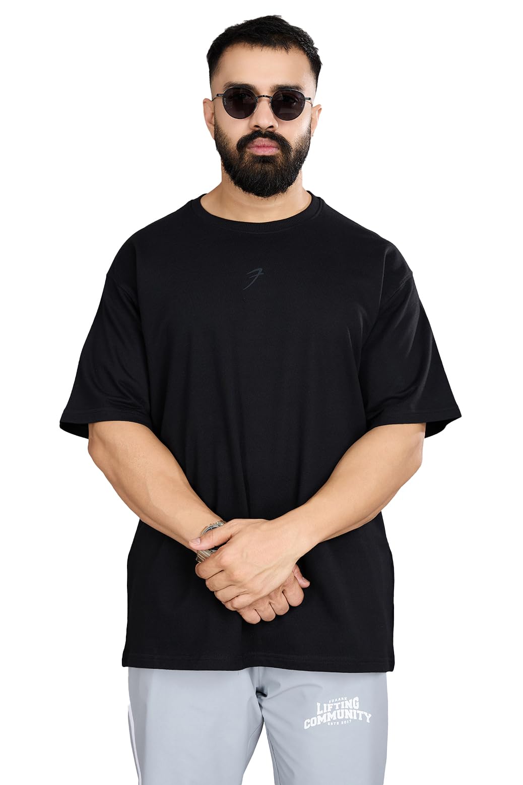 FUAARK Mens Heavyweight Half Sleeve Cotton Oversized Fit Printed Gym Workout & Casual T-Shirt-picture-21