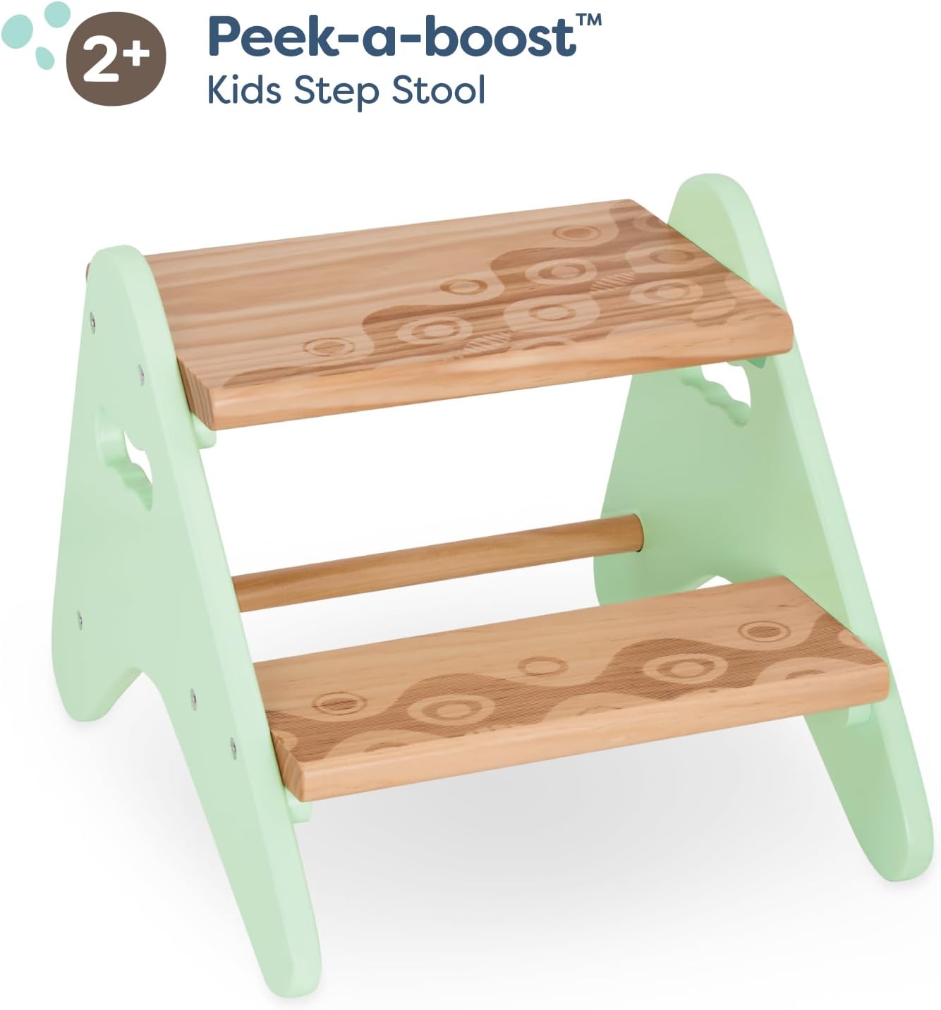 B. toys – Step Stool for Kids – Wooden Stepping Stool – Step Stool for Bedroom, Bathroom, Kitchen – Furniture for Toddlers, Kids – 2+ Years – Peek – A – Boost – Mint