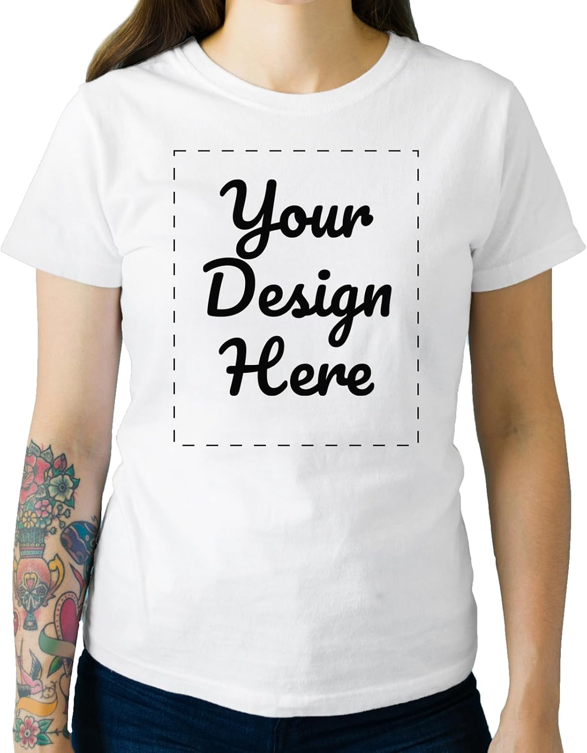 GotPrint Custom Shirts for Women, Design Your Own Text/Image/Logo Tee Shirt, Womens Customized Gifts, Personalized Front Back