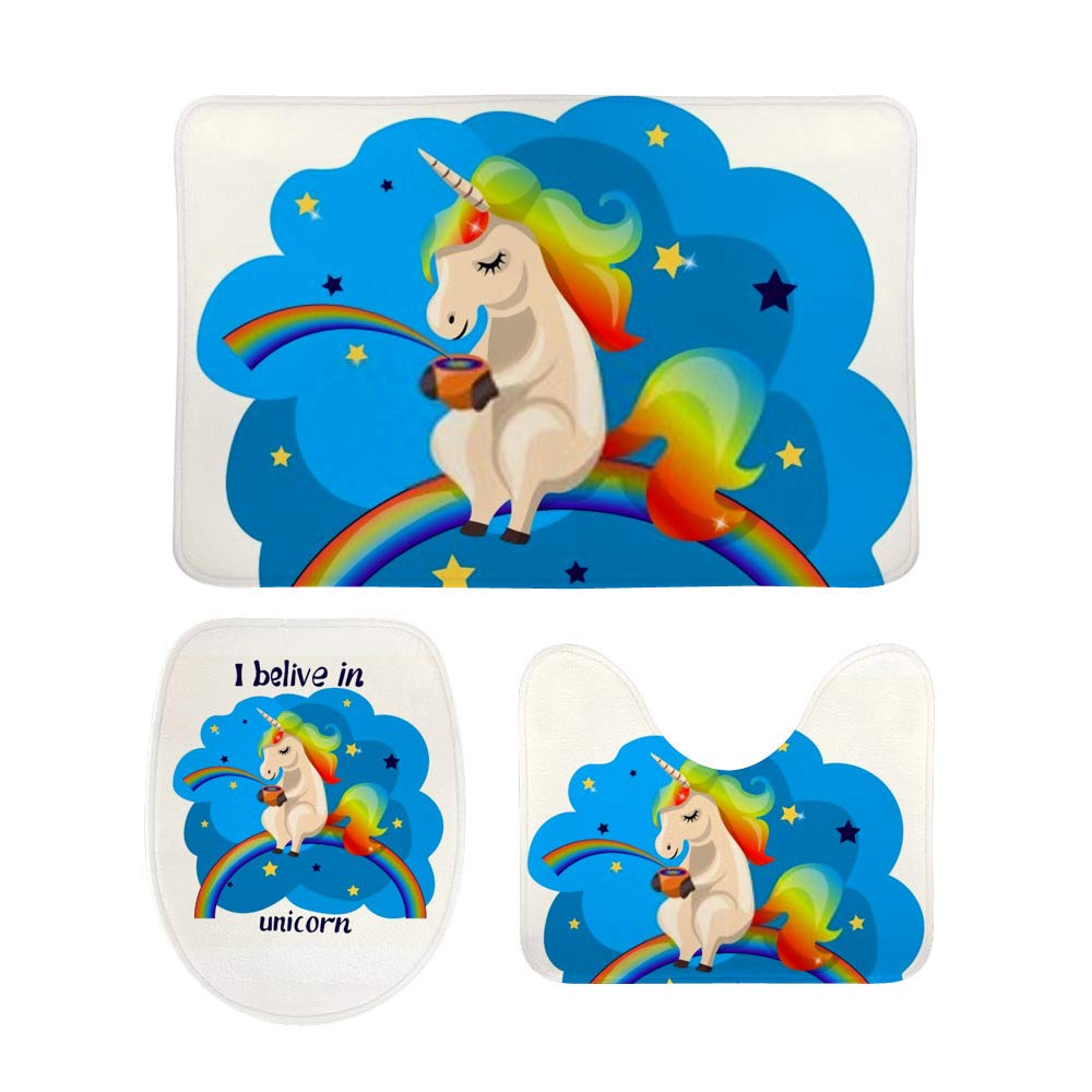Tapis de bain antidérapants I Belive in Unicorn - Lot de 3