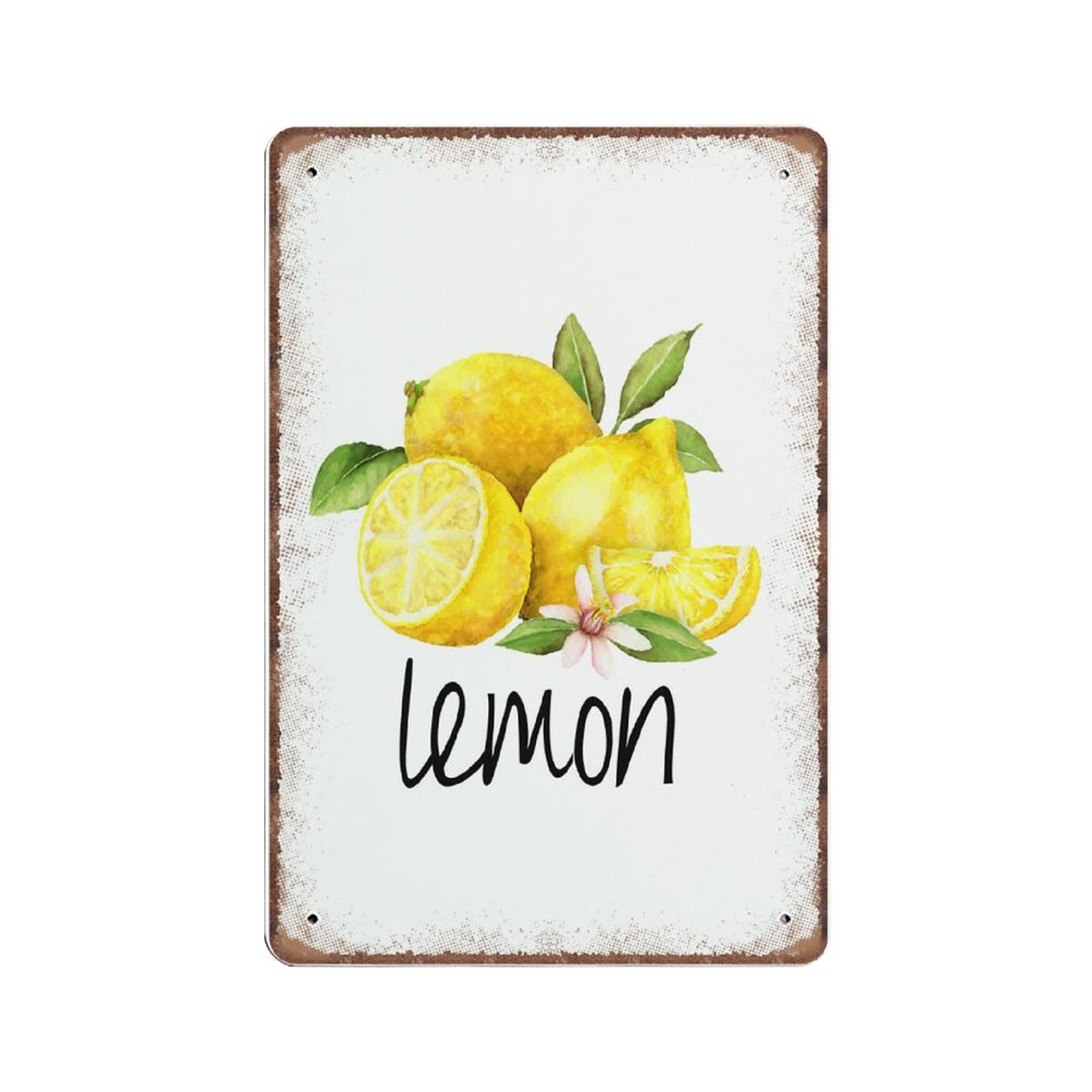 Dreacoss Material_tin 4 Lemon Tin Signs Lemon Bunch Summer Fruit Sign Funny Vintage Metal Sign Plaqu Poster Wall Art Pub Bar Kitchen Garden Bathroom Home Decor, 140Mm X 200Mm