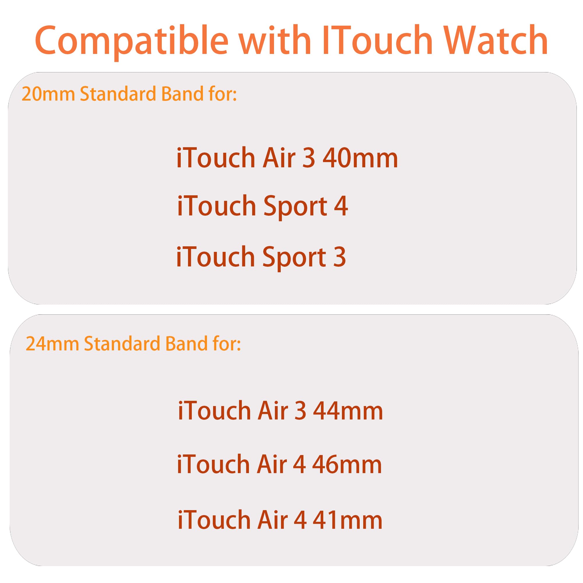 Compatible with ITOUCH AIR 4 Bands, 20mm, 24mm Quick Release Jewelry Chain Metal Wristband with Leather Compatible with iTouch Sport 4, Sport 3, AIR 3 40MM, Air 3 44mm, AIR 4 41mm, Air 4 46mm Smartwatch (Black, 24mm size band)