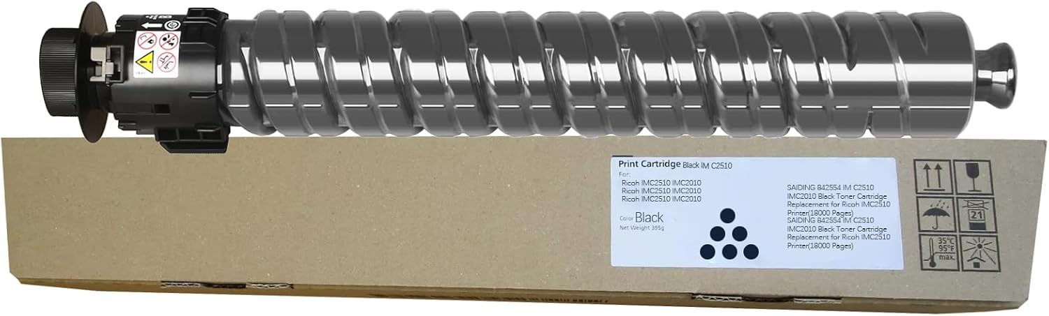 SAIDING Compatible IM C2510 IMC2010 Black Toner Cartridge 842554 High Yield Replacement for Ricoh IMC2510 IMC2010 Printer(18500 Pages)
