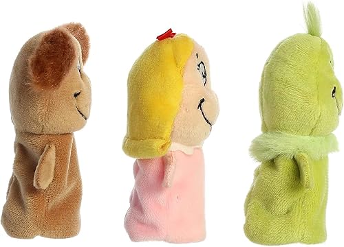 Miniatura 3 de Aurora® Whimsical Dr. Seuss™ Grinch - Juego de marionetas de dedo de peluche, narración mágica, inspiración literaria, multicolor, 3 pulgadas