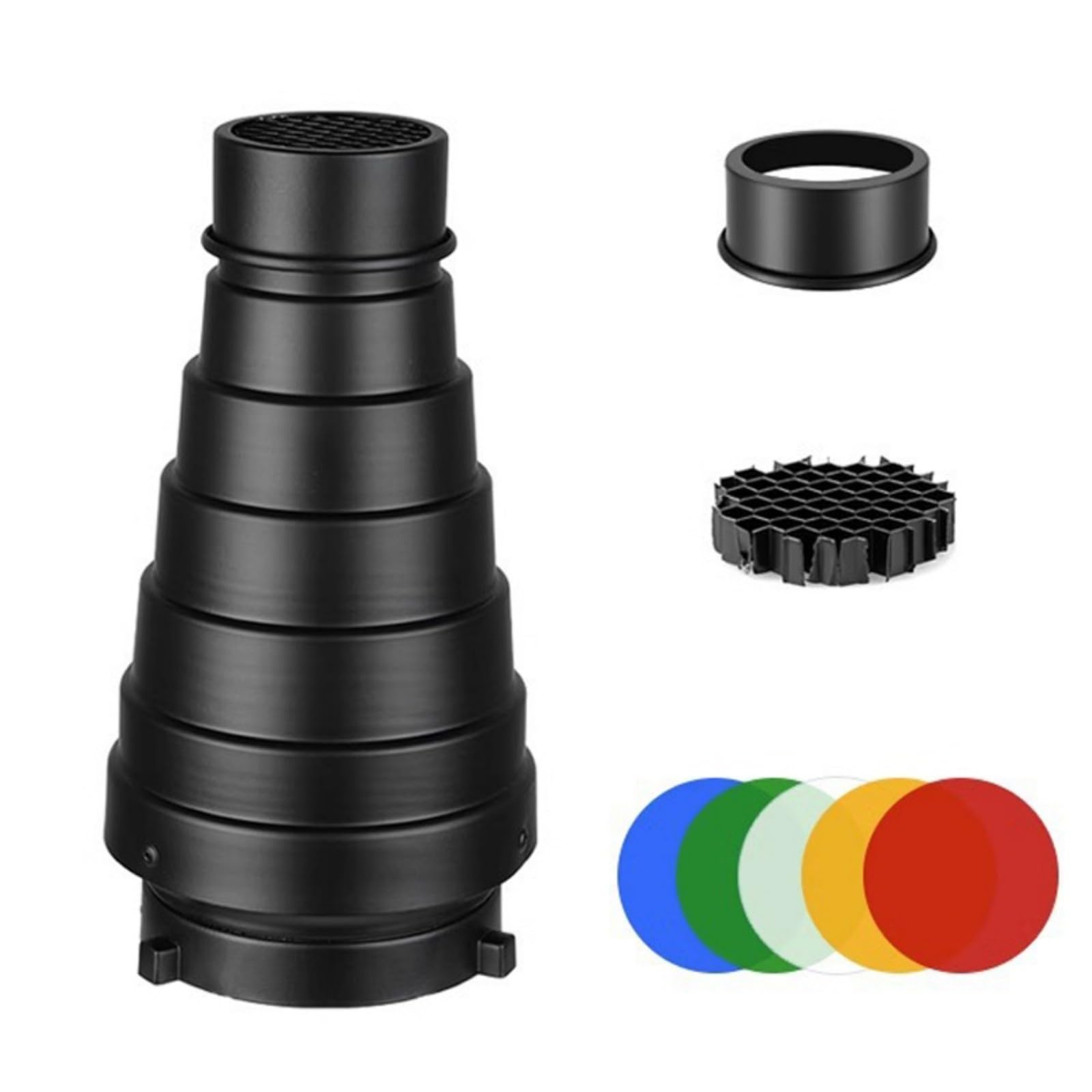 Ensemble de snoot conique améliore le contrôle de la lumière pour les photographes créatifs et les amateurs en aluminium pour montage Bowens Outil de photographie commerciale