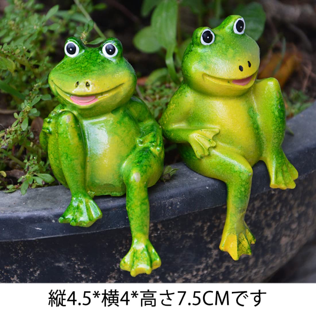 緑色のエナメル製カエルの置物2点 緑色のエナメル製カエルの置物2点 Amazon.co.jp: [dhiuebc] 装飾