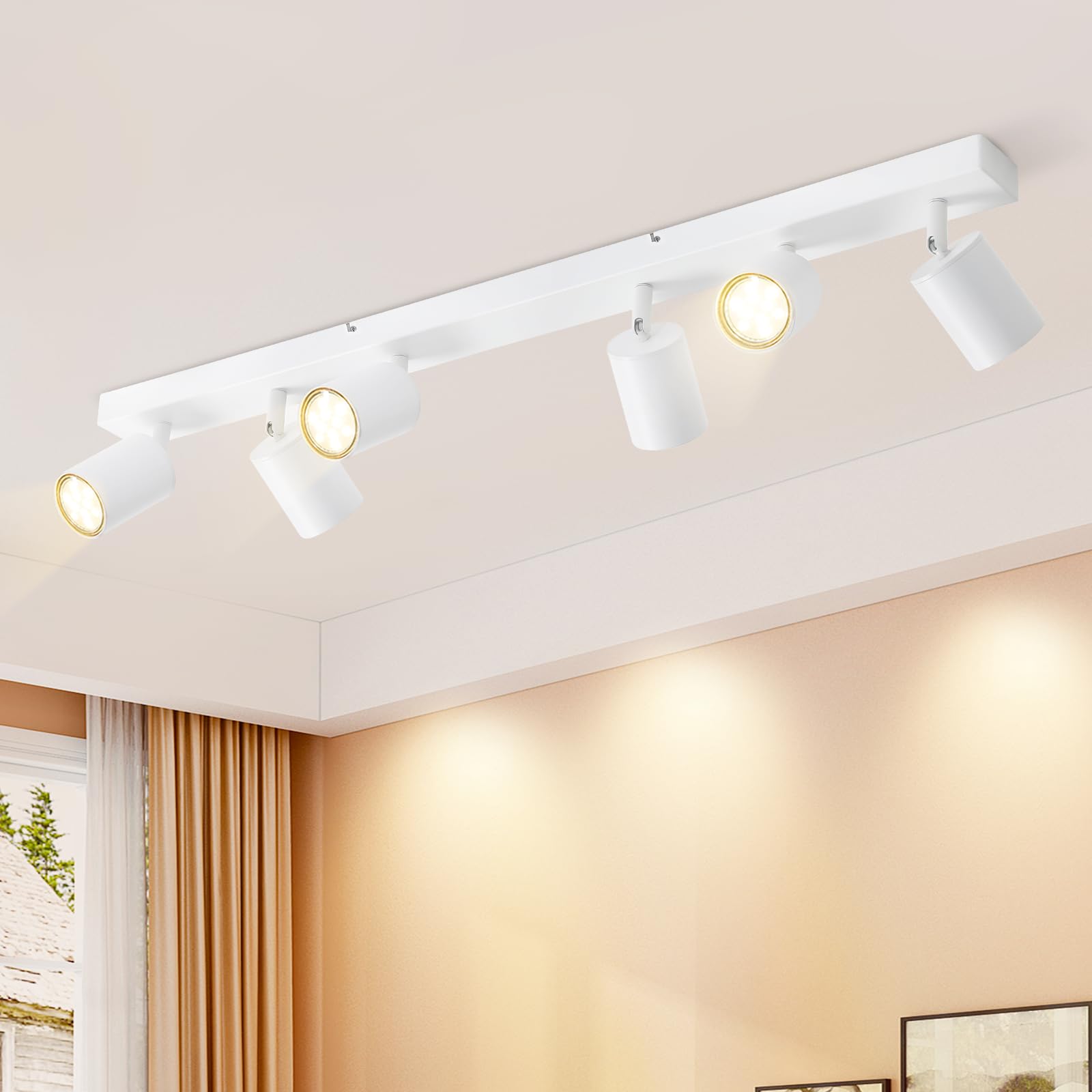 Glitzerlife Deckenlampe 2 Flammig Deckenstrahler Schwarz - Flur Deckenleuchte GU10 Modern Deckenspot Schwenkbar 350° MAX.25W Wandstrahler lampe für Wohnzimmer Schlafzimmer Küche (ohne Leuchtmittel)