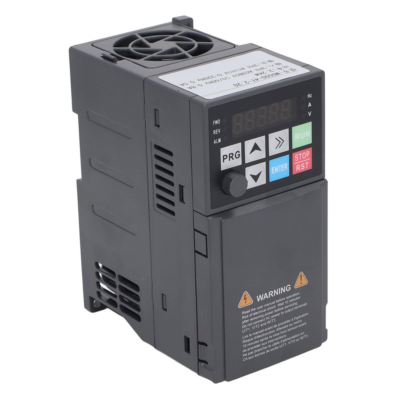 Variateur de Fréquence 2,2 KW, Onduleur Vectoriel de Sortie triphasé AC380 V 0-320 Hz, Technologie Avancée, Convivial, pour Matériau de qualité Industrielle avec Refroidissement