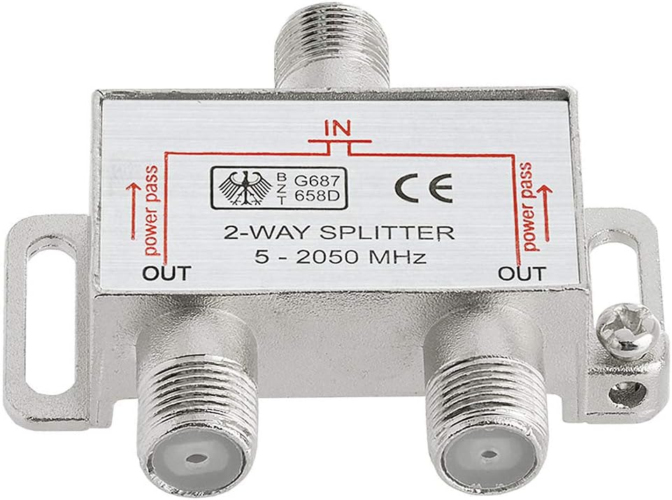 Cmple 2-Way Splitter 2050MHz F-Type 2.05Ghz 2 Way Coaxial Cable Splitter (RG6 Splitter, Coaxial Splitter, TV Splitter, : Electronics
