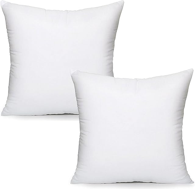 Luxury 18 x 18 (45cm x 45cm) Quality Machine Washable Hollowfibre Cushions Pads Inners Fillers- Pack of 2 - MADE IN UK with added Super Bounce Support