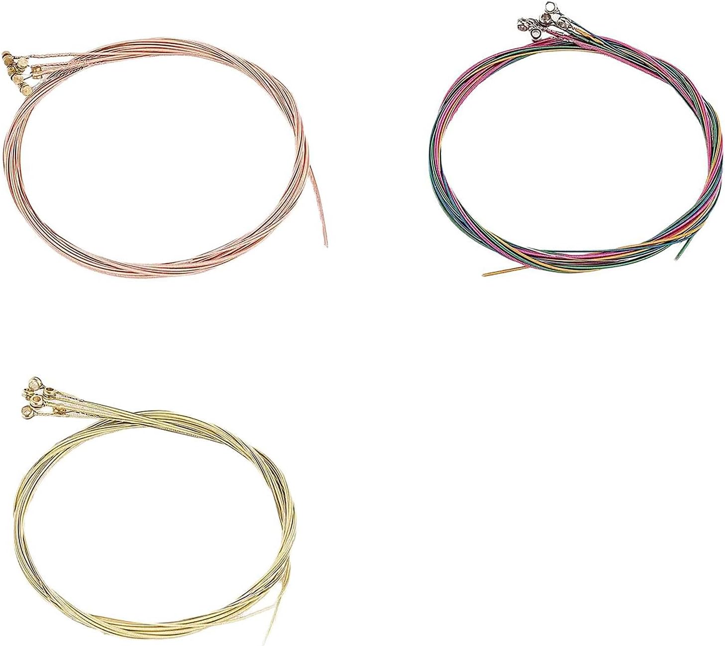 6-Piece Colourful Guitar Strings Replacement Set for Acoustic Folk Guitar Strings