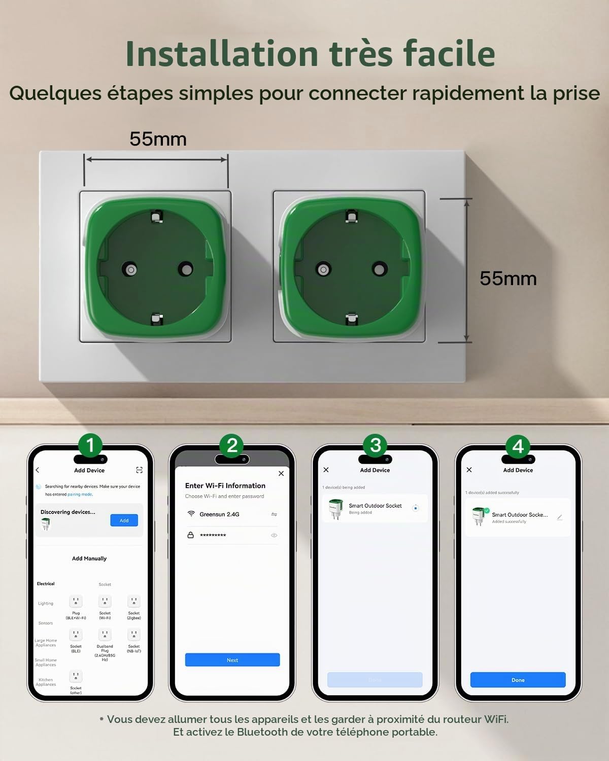 Prise Connectée Smart Life - 4PCS Prise Intelligente Programmable | Prises Connectées Commande Vocale Compatible avec Alexa et Google Home Compteur d'Énergie Télécommande APP Tuya, 2,4GHz WiFi