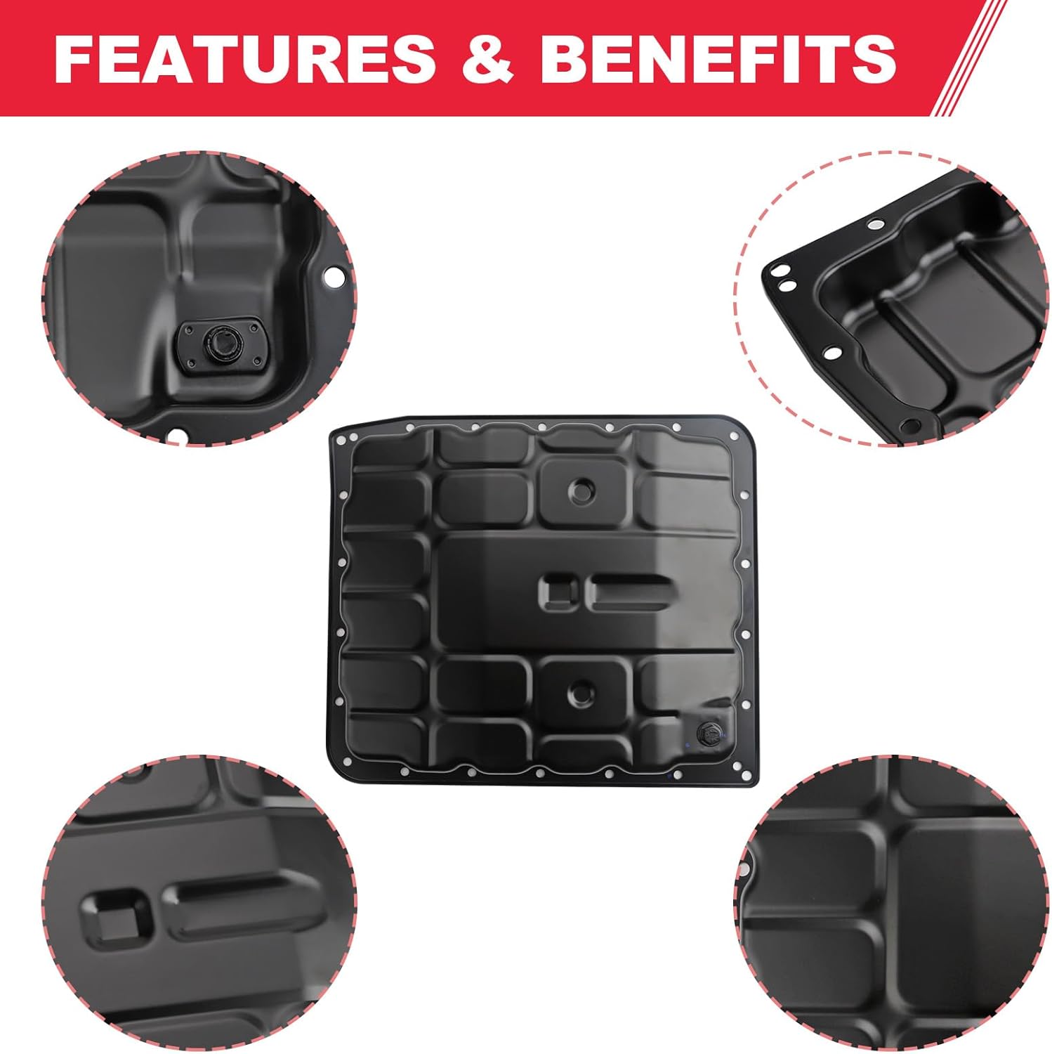 Transmission Oil Pan with Drain Plug, with Automatic Transmission Filter Kit Fit for Nissan Armada Frontier Pathfinder Titan Replaces# TF-327 31390-90X0B 31390-90X00