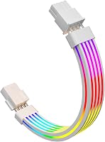 Sirlyr 8 Pin RGB GPU Kábel Hosszabbító - Fehér ARGB Tápkábel RTX 3060 4060 4070 és Radeon RX 6600 580 Videokártyákhoz 1