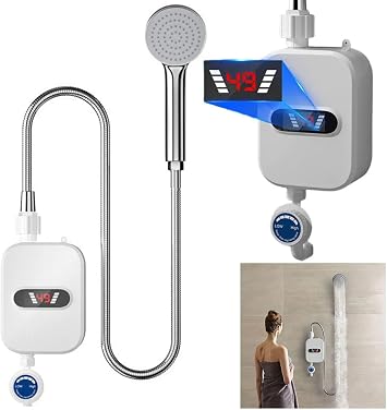Hot Water Heater Digital Display Instant Heating Machine 110V Tankless Water Heater for Bathroom Hot Water Shower 3500W