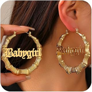 2 Pcs Gold Bamboo Hoop Earrings for Women – 80s 90s Style Door Knocker Hoops, Small to Large Sizes, Heart Shape, Ghetto Hip Hop Bamboo Gold Earrings, Trendy Accessories Jewelry Gifts