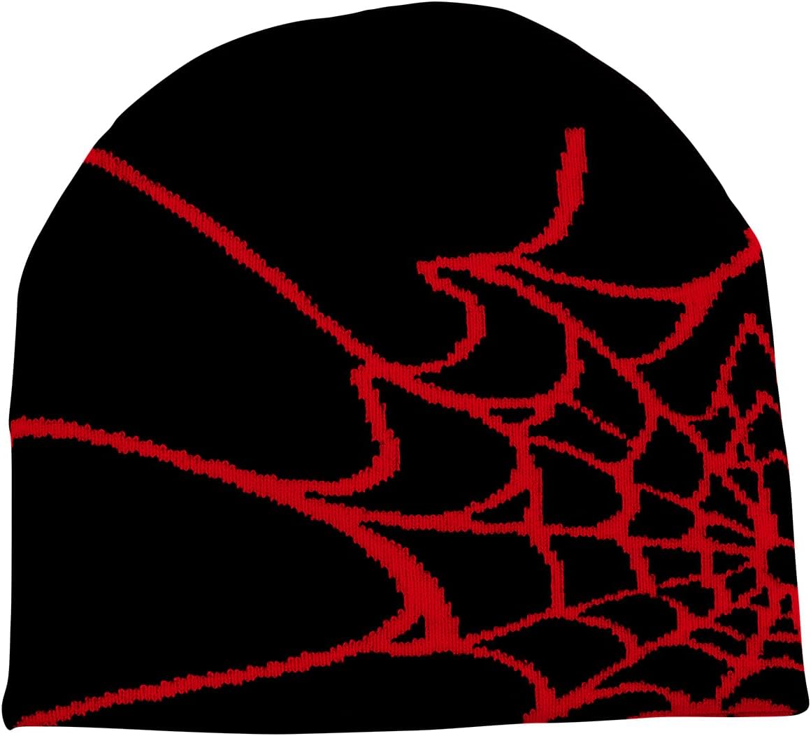 Arcteryx Beanie,Y2K Gothic Spider Pattern Wool Streetwear Headwear Winter Knit Beanies Hats for Men Women