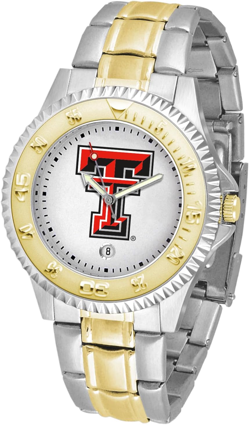 SunTime Texas Tech Red Raiders Men's Competitor Steel Watch Two-Tone Gold/Silver