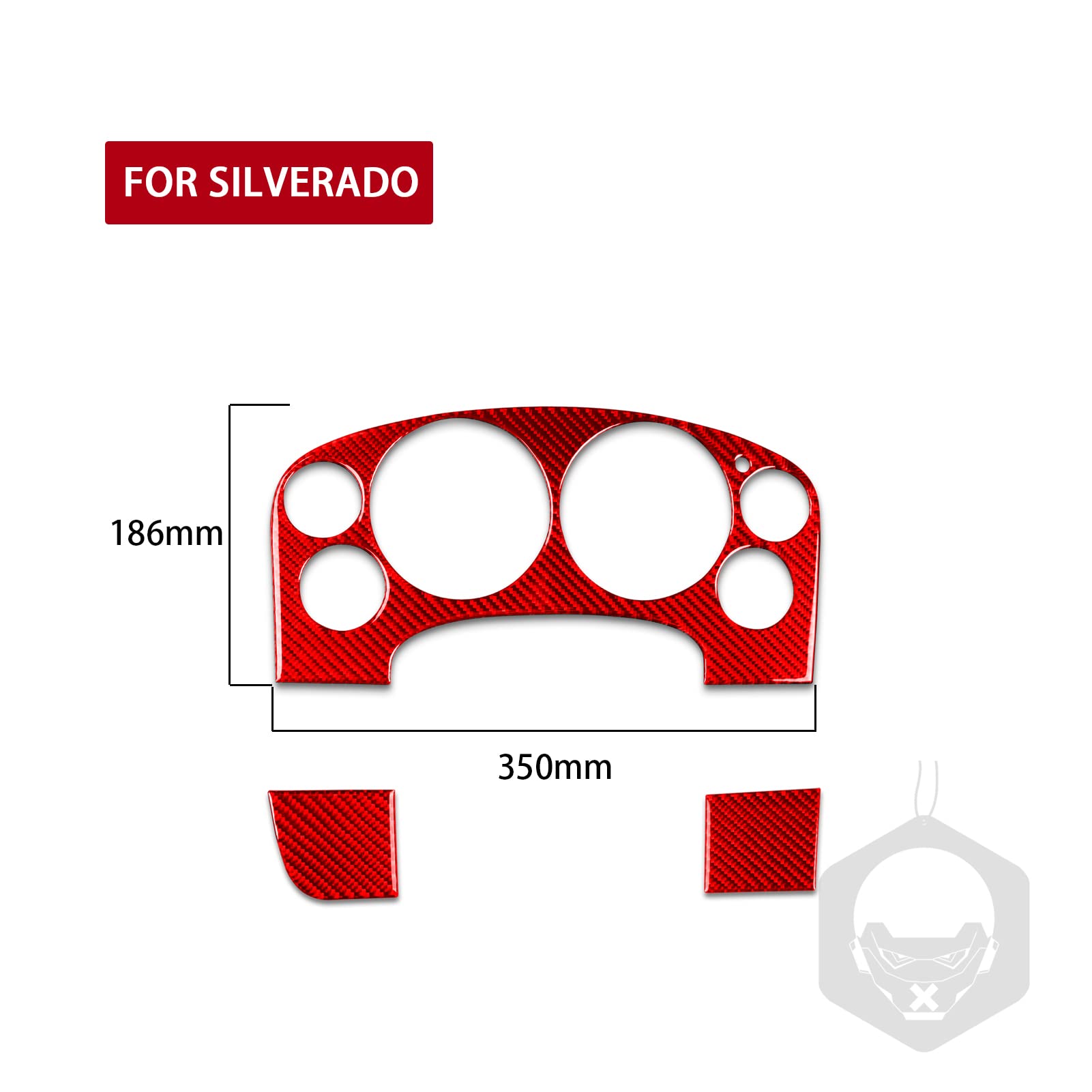 RRX Red Carbon Fiber Steering Wheel Button Covers For Hummer H2 Silverado Escalade – 4-Piece Set, Glossy