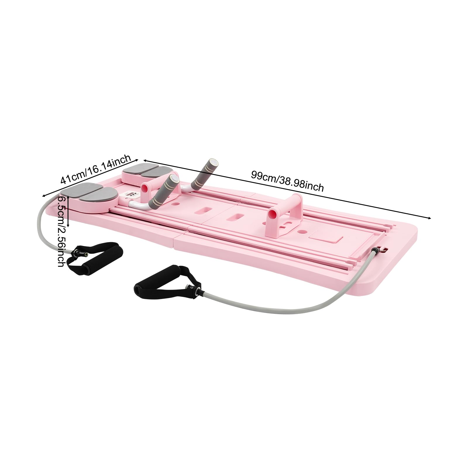 Pilates Reformer | Pilates Board | Multifunktionales Ab Board | 300lbs Belastung | Planke & Bauchrolle | Timer & Spannungsseile | Klappbar | Für Bauch, Rücken & Arme