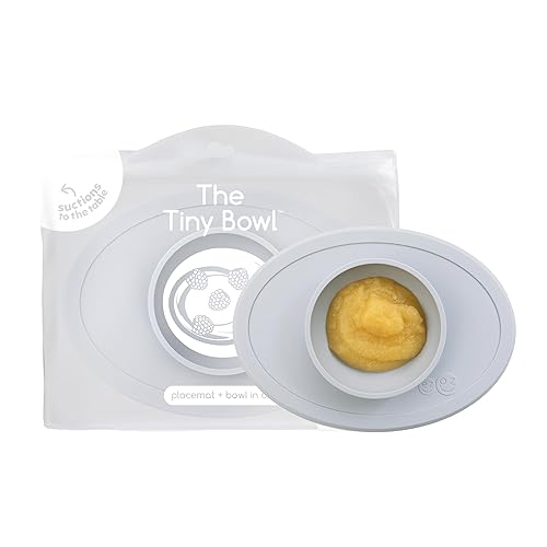 Miniatura 12 de ezpz Tiny Bowl (Azul) – 6 meses + – Mantel individual de succión 100% silicona + cuenco para bebés – Se adapta a todas las bandejas de silla alta