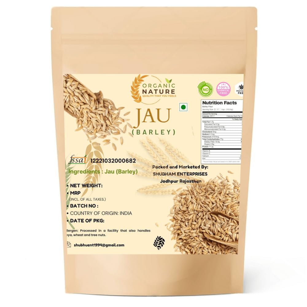 Organic Nature Raw Barley Seeds Jau (pack of 100 grams)