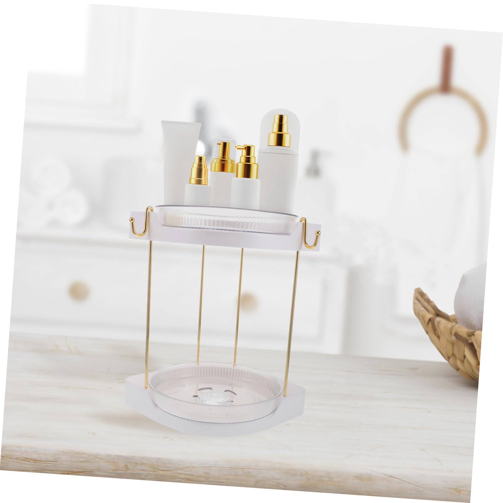 Organizer Rotante per Trucchi da Bagno Porta Profumo Multistrato Organizer Girevole per Cosmetici Portatile per Cura