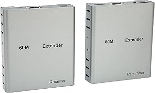 HDMI USB KVM Extender Over Single Cat6 Cat7 Cable Up to 60m, 1080P 60Hz FHD Video Extender, Keyboard and Mouse Over Network, 150mhz Bandwidth, 4.5Gbps Rate, for Win Linux OS (UK