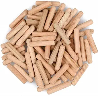 Wood Stick Wooden Dowel Pins. size - 8mm x 50mm. 250pcs. Modular Furniture Connector Fastener Accessories. Grooved Fluted Dowel. Made of Hardwood. Stoppers Repair Parts for Carpenter. 8x50
