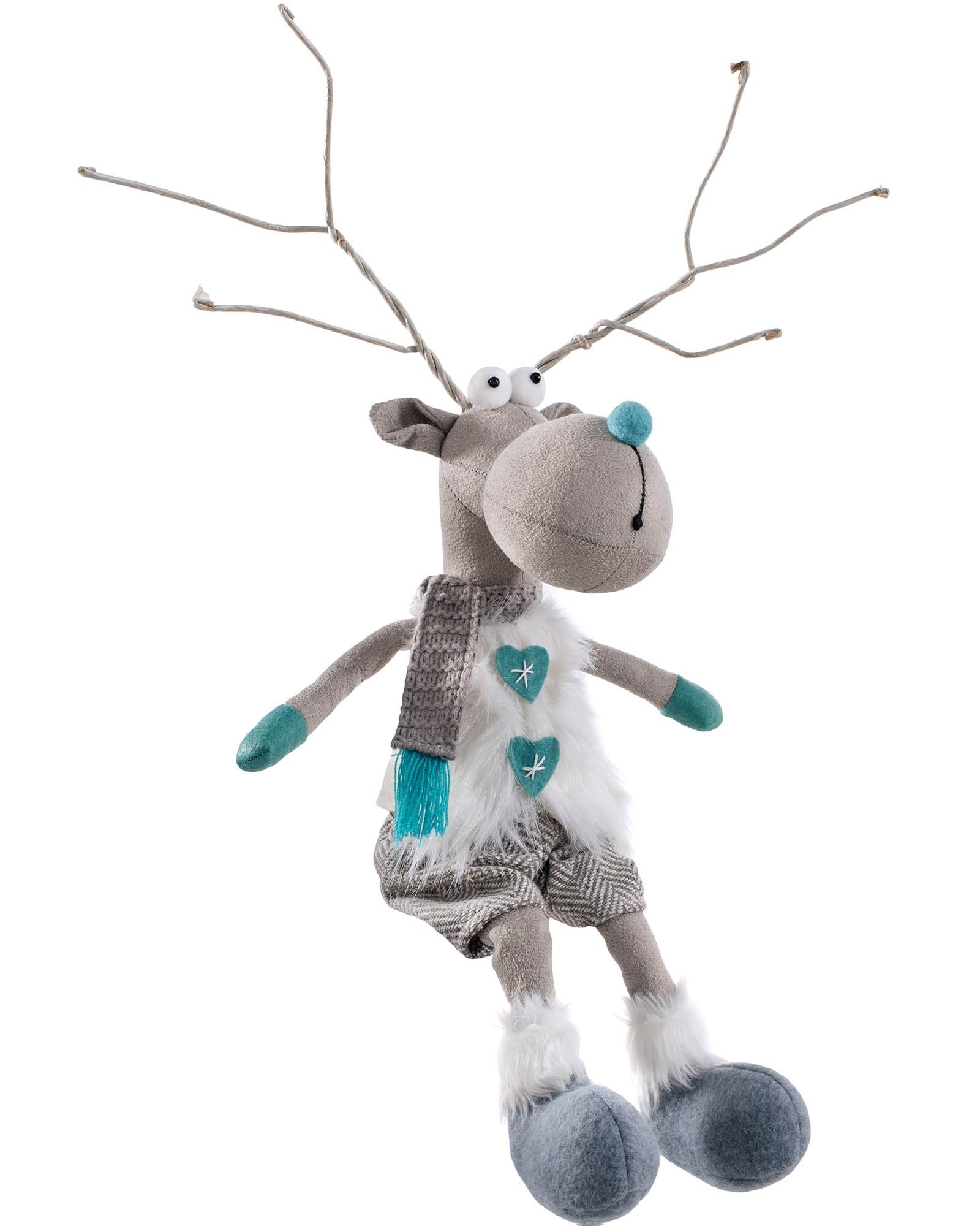 WeRChristmas Sitting Boy Reindeer Figurine, Multi-Colour, 42cm