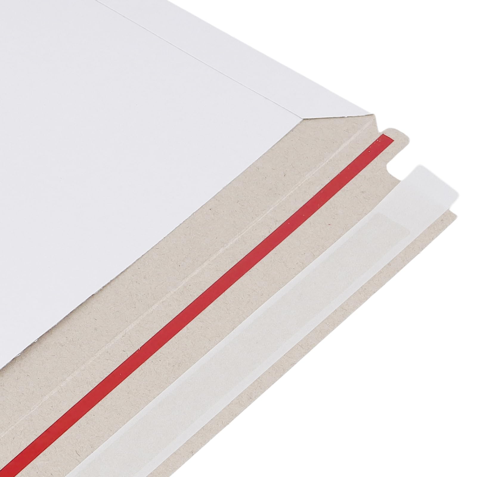 100 Stück Versandtaschen A5, 25 x 16cm Weiß Briefumschläge aus Pappkarton, A5 Versandtaschen Selbstklebend für Büro, Geschäft