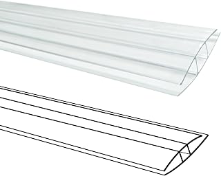 10 PCS Polycarbonate Greenhouse H-Clip Connectors 4ft Length, Fits 0.32’’ & 0.4’’ Twin-Wall Polycarbonate Panels Duty Dust, Rain & Moisture Protection Durable (H-Clip 4' × 2.32’’ × 0.4’’)