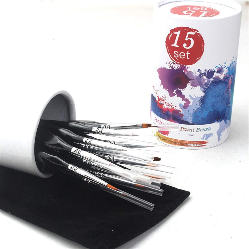 Juegos de Pinceles 15 Piezas Mini Pinturas Cepillo Conjunto Fino Detalle Pincel de for Acrílico Acuarela Pintura Línea Dibujo para Principiantes y Profesionales