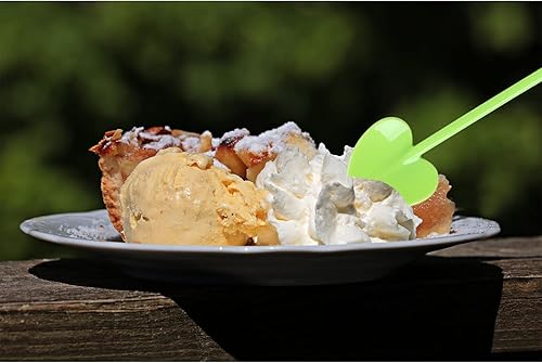 Miniatura 3 de Cucharas de degustación de plástico, cucharas de plástico, cuchara de helado desechable, cuchara de postre, 4.1 pulgadas, 100 piezas, verde.