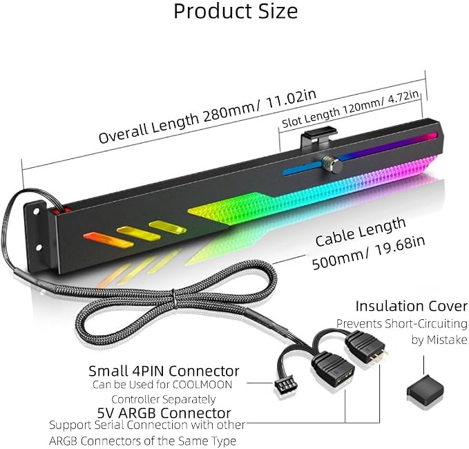 Soporte para GPU Wokyo con RGB y puerto ARGB 5V miniatura 8