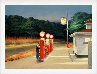 EEDCSA KHONLY Edward Hopper Vintage Canvas Wall Art Landscape Posters Gas Edward Hopper Prints Painting Exhibition Pictures for Home Decor 50x70cmx1 No Frame