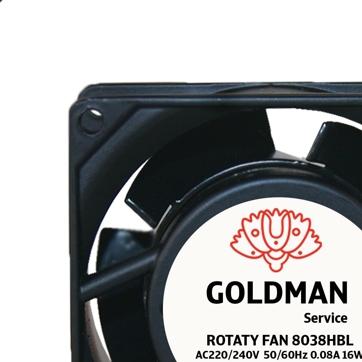 GOLDMAN SERVICE | Ventilateur ventilé axial pour cassette de cheminée à haute température à pales métalliques universel. (80 x 80 x 38 mm)