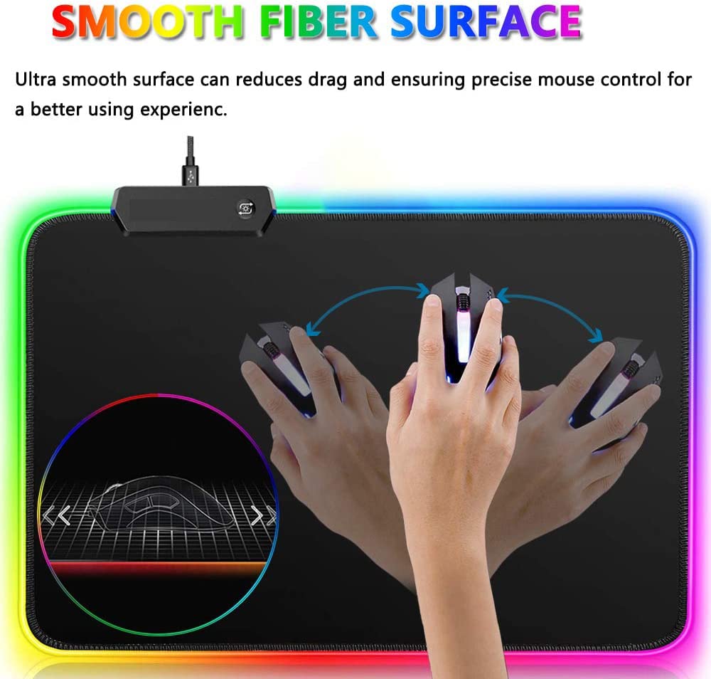 Tastiera da gioco cablata, set di mouse 3 in 1, tastiera meccanica con interruttore blu retroilluminato arcobaleno, mouse da gioco da RGB da 16000 DPI con 7 pulsanti +10 mouse pad retroilluminato RGB