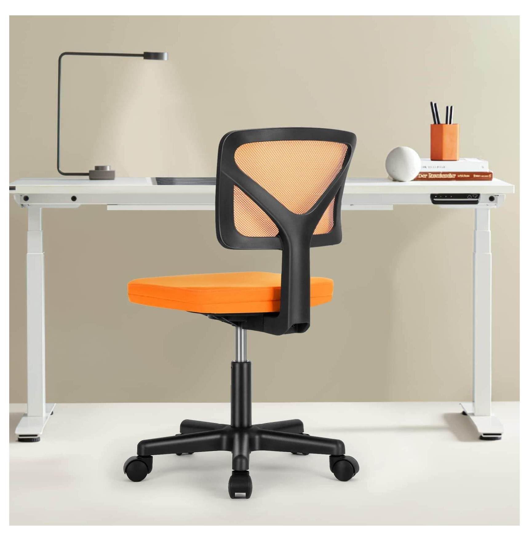 Mesh Office Chair Armless Ergonomic Desk Chair for Home Office Computer Chair with Breathable Back Adjustable Height Lumbar