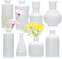 Vista 21 de Brajttt Juego de jarrones de flores negros, jarrón de cristal a granel juego de 8, mini jarrones de sabor artístico y cultural para decoración