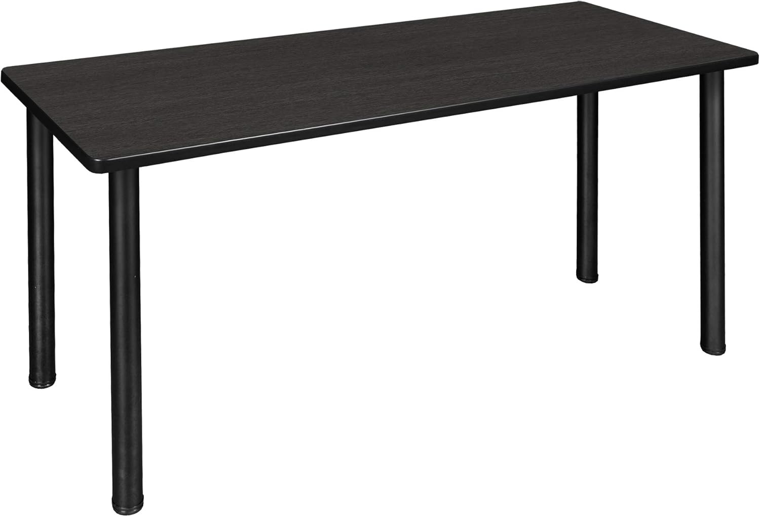 Regency Kee 60 x 24 in. Training & Seminar Table – Durable Laminate Top with Modern Steel Post Legs, Adjustable Glides, Scratch & Stain Resistant Classroom or Office Table (Ash Grey, Black Legs)